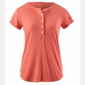 CAbi Henley Tee in Sunset NWT sz. SM